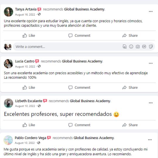 Reseñas de Facebook 2