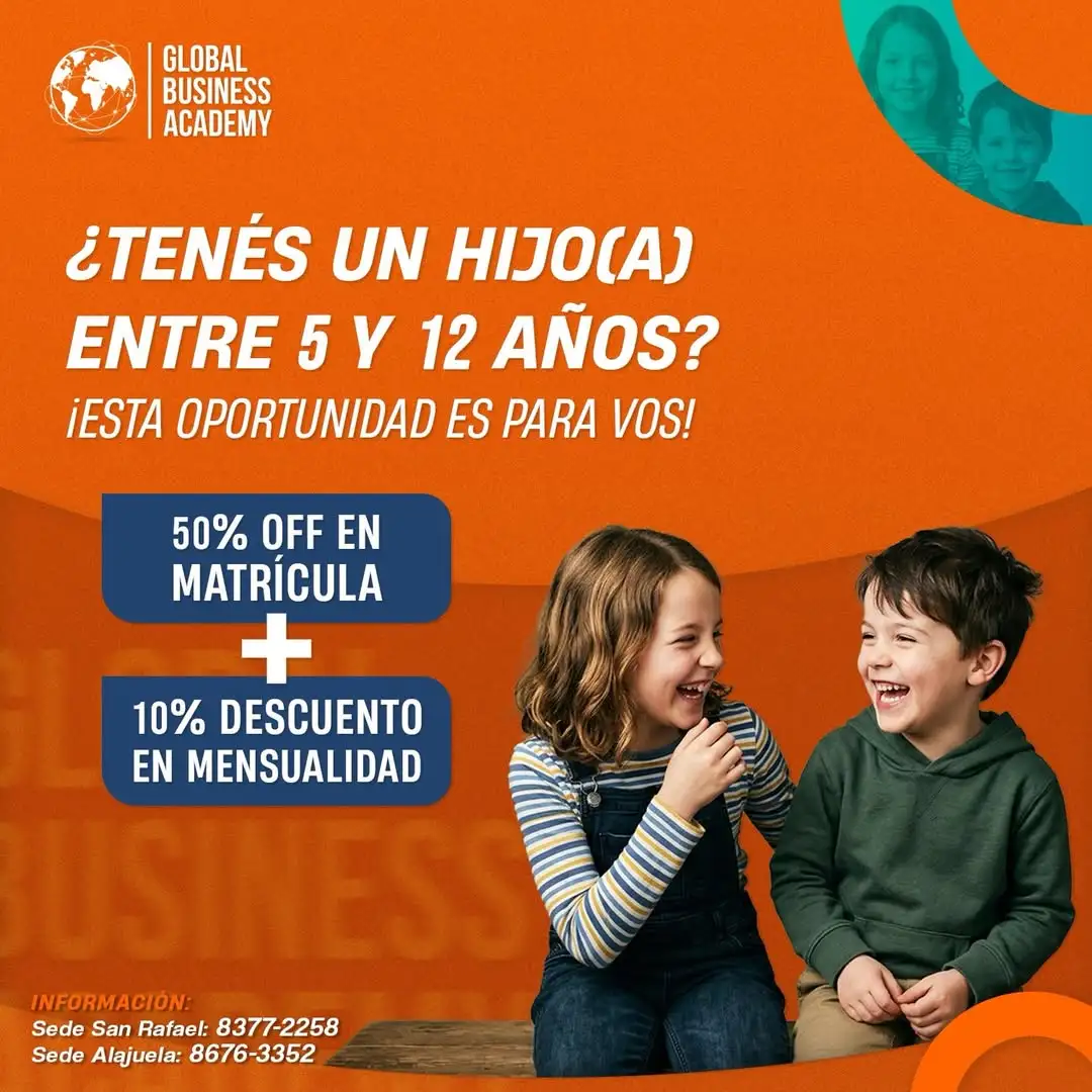 50% OFF en matrícula para niños
